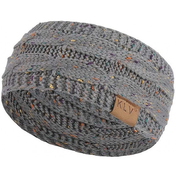 Cold Weather Headbands Womens Ear Warmers Headbands Winter Warm Fuzzy Cable Knit Head Wrap Gifts - Gray - C818AHQUEYA