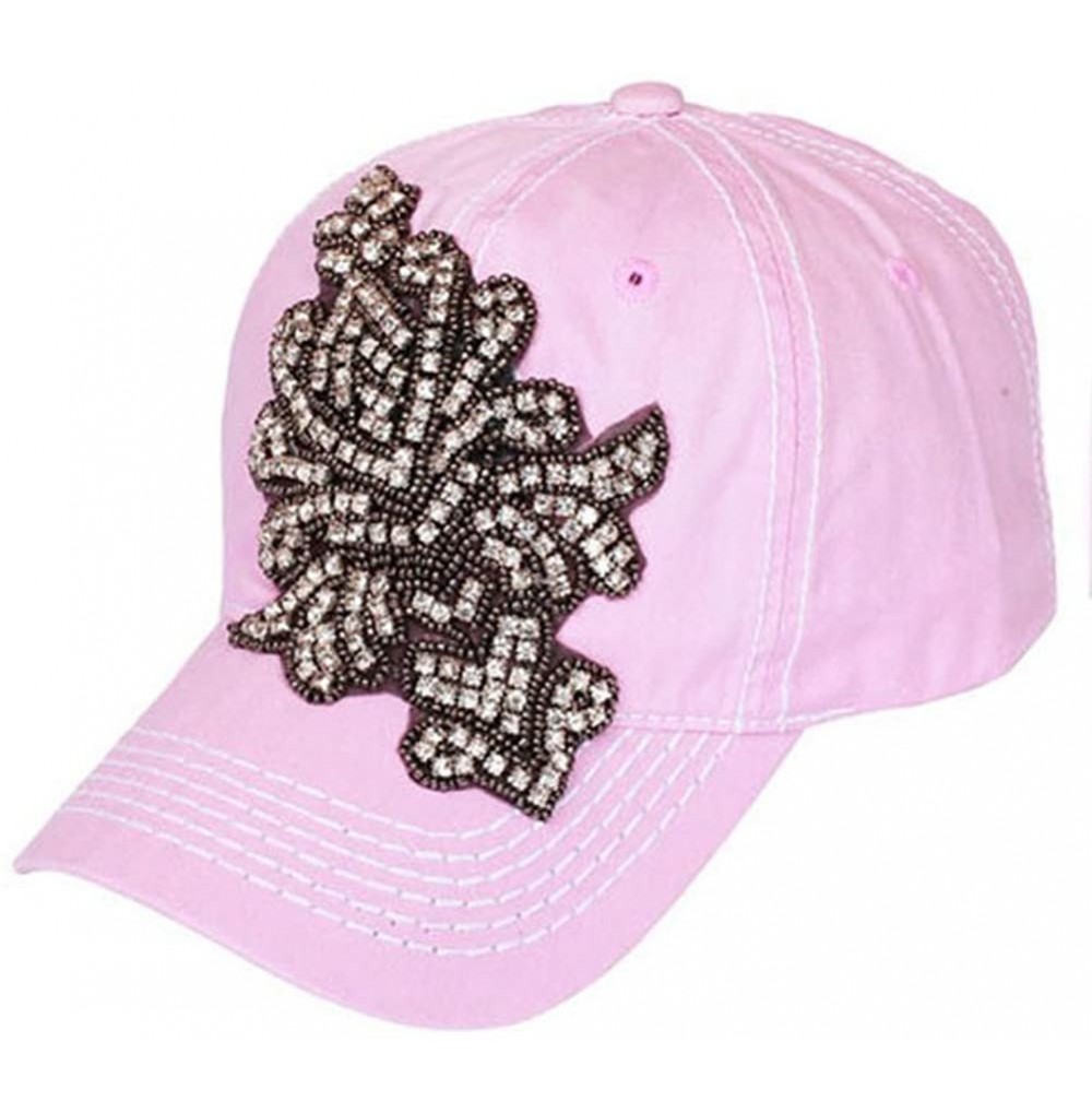 Baseball Caps Jeweled Baseball Cap - Pink - CM11OZ56CCD