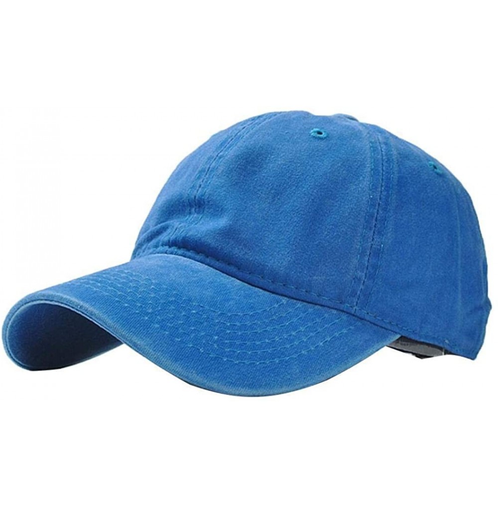 Baseball Caps Unisex Fashion Solid Adjustable Breathable Baseball Cap Sun Hats Baseball Caps - Sky Blue - CV18TZQZSUE