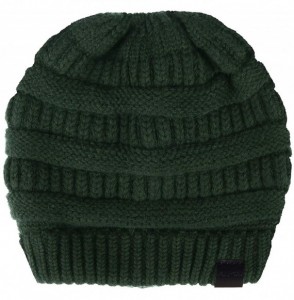 Skullies & Beanies Knit Hat Scarf Set - Merino Wool Winter Warm Beanie Circle Loop Scarves - Hat - Green - CC18II278H7
