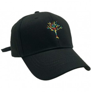 Baseball Caps Tree Embroidered Baseball Cap Adjustable Unisex Hat Snapback Hat Dad Hat - Black 1 - CZ18XHTIXCL