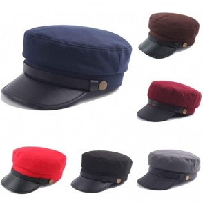 Newsboy Caps Women Men Washed Cotton Cadet Army Cap Basic Cap Military Style Hat Flat Top Cap Baseball Cap - CW18ZRYY0IE