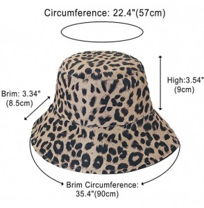 Bucket Hats Reversible Leopard Bucket Hats Women Fashion Floppy Sun Cap Packable Fisherman Hat - A-lightkhaki - CZ18QHUM98R