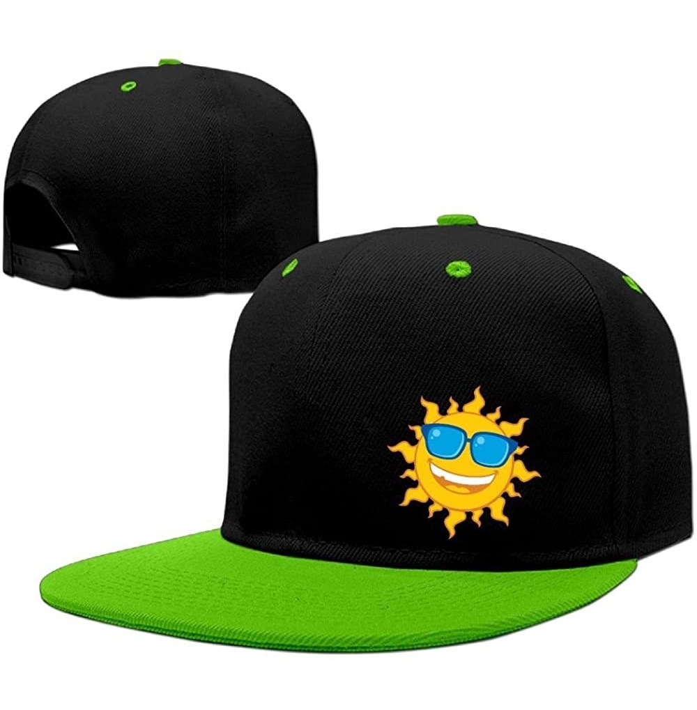 Skullies & Beanies Summer Sun Wearing Sunglasses Solid Flat Bill Snapback Baseball Cap Hip Hop Unisex Custom Hat. - Kellygree...