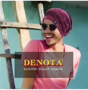 Skullies & Beanies Summer Slouchy Thin Beanie Hats Chic Skull Cap for Men B402 - Tie-dye-090b-burgundy - C2199GLDK4M