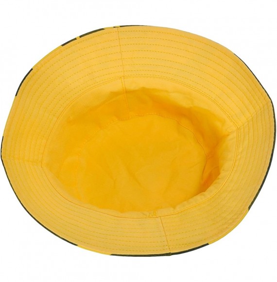 Bucket Hats Women Fashion Cotton Packable Travel Bucket Hat Sun Hat Fishmen Cap - Geometric Yellow - CI198XAMY3A
