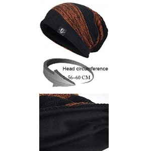 Skullies & Beanies Mens Slouchy Beanie Knit Skull Cap Long Baggy Hip-hop Winter Summer Hat B305 - Retro-black&dgrey - CF12O57...