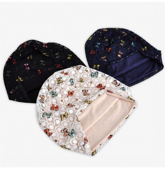 Skullies & Beanies Chemo Cancer Sleep Scarf Hat Cap Cotton Beanie Lace Flower Printed Hair Cover Wrap Turban Headwear - CS196...