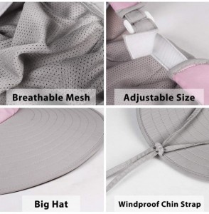 Sun Hats Sun Visor Hats for Women Large Wide Brim UV Protection Summer Beach Cap Packable - Pink - CN18TTSYT6C
