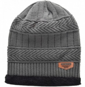 Skullies & Beanies Oversized Unisex Fleece Lined Slouchy Beanie Soft Thick Warm Winter Knitted Beanie Ski Hat - C9188YLKNCN
