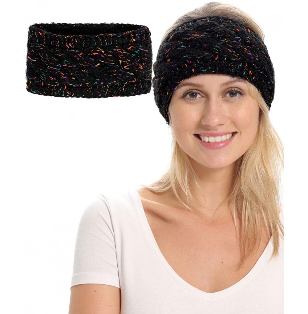 Cold Weather Headbands Womens Ear Warmers Headbands Winter - Confetti- Black(1 Pack) - CD18XOINTG9