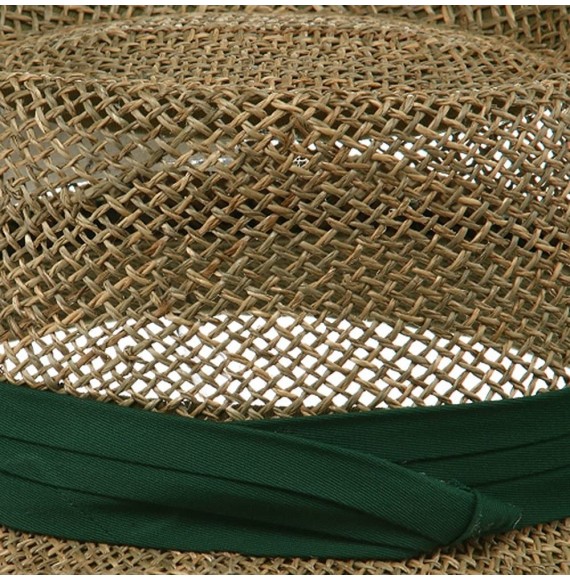 Sun Hats Gambler Straw Hat - Navy Band - Green - CL11FOOXWGD