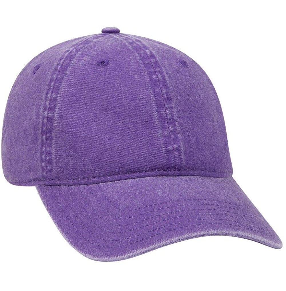 Baseball Caps 6 Panel Low Profile Garment Washed Pigment Dyed Baseball Cap - Purple - CO18SCYKC9N