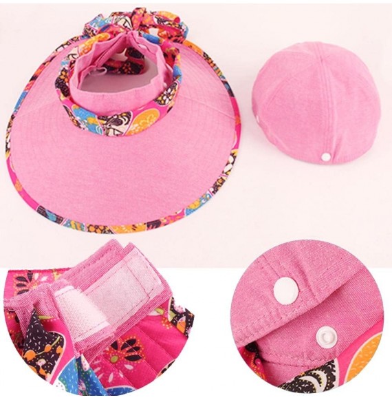 Sun Hats Women's Summer Beach Travelling Sun Hat UV Wide Brim Visor Caps - Rose - CP17Z64DE8O
