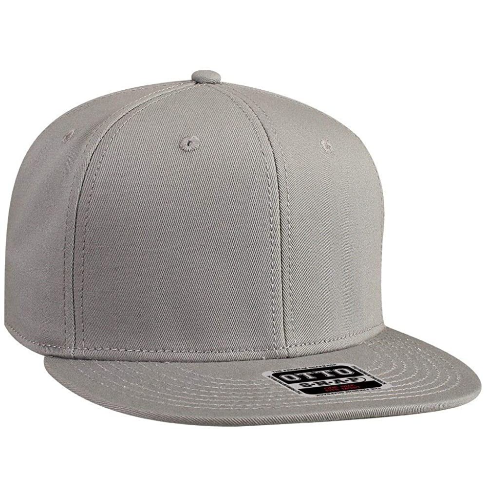 Baseball Caps SNAP Cotton Twill Round Flat Visor 6 Panel Pro Style Snapback Hat - Gray - CU12FN5VZHF