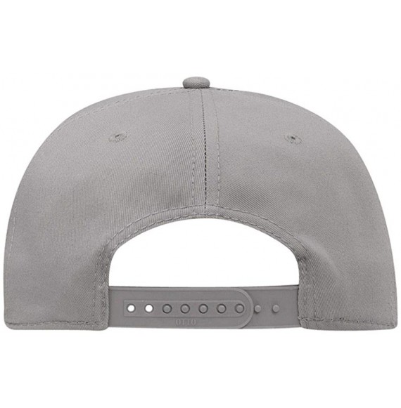 Baseball Caps SNAP Cotton Twill Round Flat Visor 6 Panel Pro Style Snapback Hat - Gray - CU12FN5VZHF