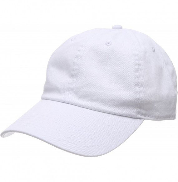 Baseball Caps Plain Stonewashed Cotton Adjustable Hat Low Profile Baseball Cap. - White - CZ12OD36RZU