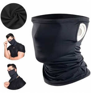 Balaclavas Neck Gaiter Balaclava Bandana Headwear- Ice Silk Cooling Sports Face Scarf for Dust Outdoors - Ear Loops Black - C...