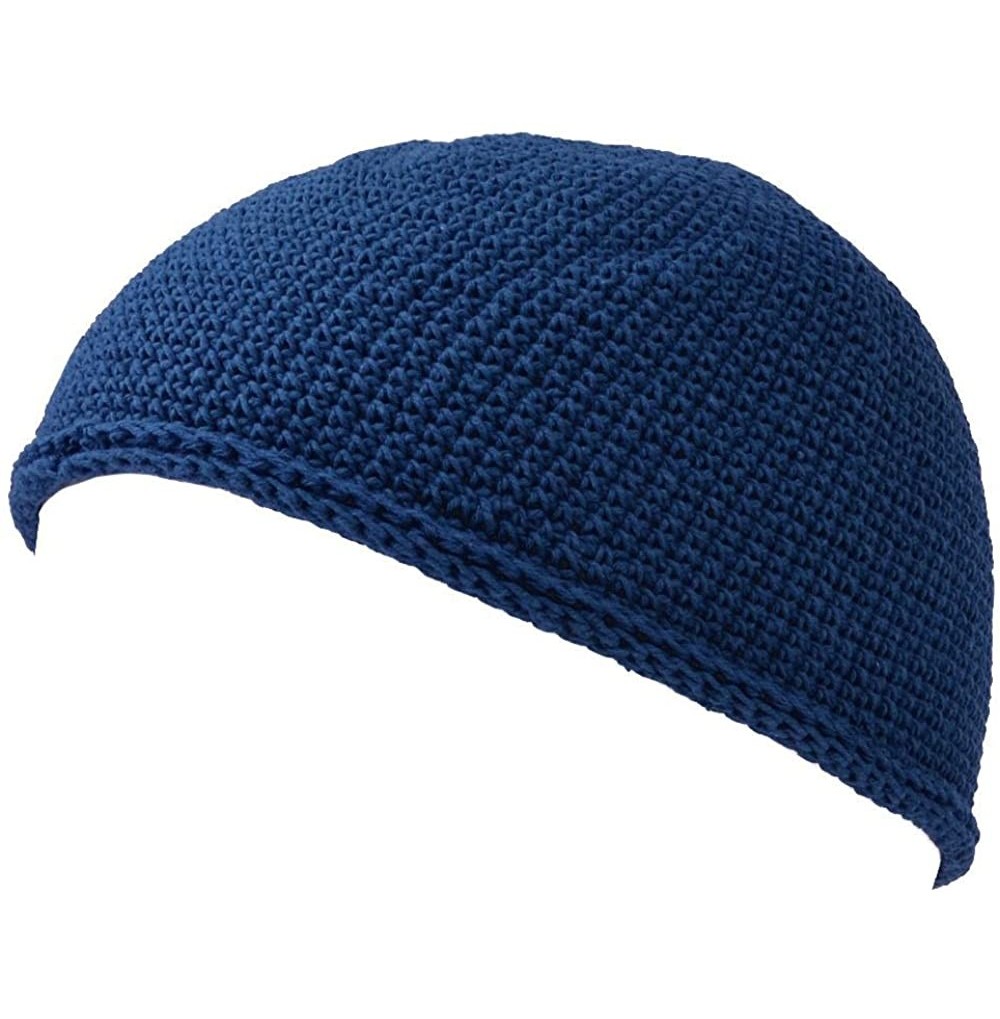 Skullies & Beanies Kufi Hat Mens Beanie - Cap for Men Cotton Hand Made 2 Sizes by Casualbox - Navy - CT116HUIV5F