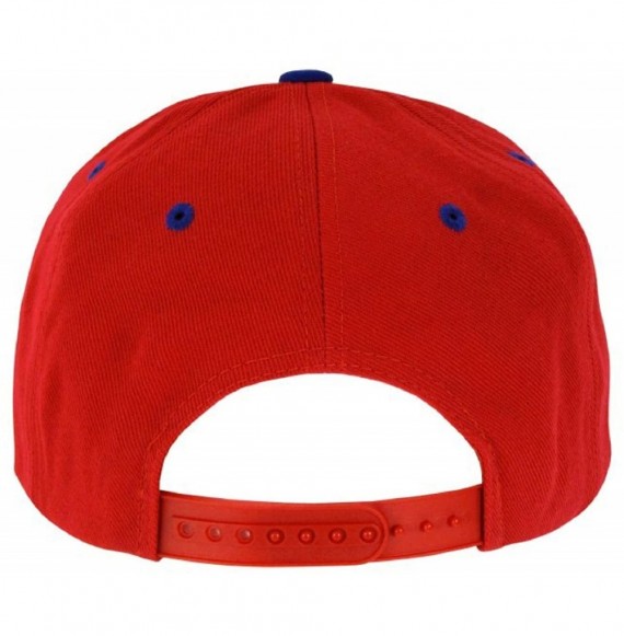 Baseball Caps Retro Vintage Ness Style Snapback Cap (One Size- Red/Royal Blue) - CZ125V8354F
