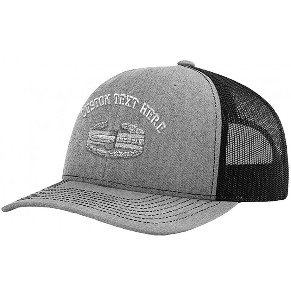 Baseball Caps Custom Richardson Trucker Hat Combat Action Badge 1St Award Embroidery Design - Heather Gray/Black - CA18SQI328D
