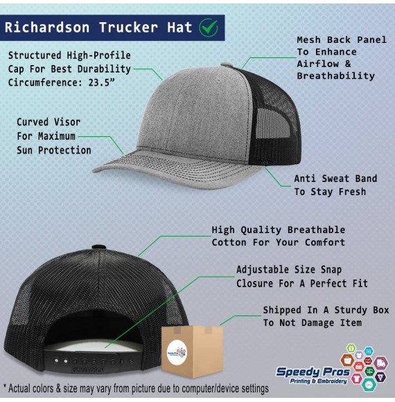 Baseball Caps Custom Richardson Trucker Hat Combat Action Badge 1St Award Embroidery Design - Heather Gray/Black - CA18SQI328D
