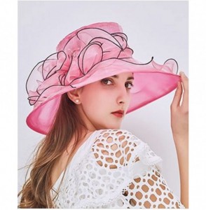 Sun Hats Women's Kentucky Derby Hat Organza Dress Sun Hats Church Flowers - Pink2 - C118GORHXD0