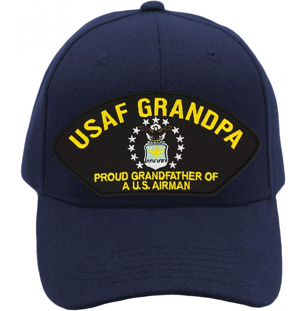 Baseball Caps Air Force Grandpa - Proud Grandfather of a US Airman Hat/Ballcap (Black) Adjustable One Size Fits Most - C918KA...