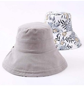 Sun Hats Floppy Brim Sun Hat UPF 50+ Cotton Wide Brim Beach Sun Protection Cap Adjustable Chin Strap Hat - 0822 Grey - CY18EZ...