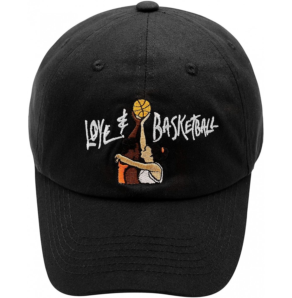 Baseball Caps Love and Basketball Dad Hat Cotton Baseball Cap Adjustable Baseball Caps Unisex - Black - CI184T9ZM08