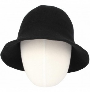 Bucket Hats Wool Winter Floppy Short Brim Womens Bowler Fodora Hat DWB1104 - Black - CX18KGX6Y8T