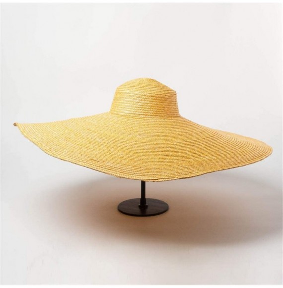 Sun Hats Oversized Fashion Outdoor Expanded Diameter - Yellow - CO18XQTQDS8