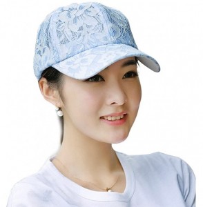 Baseball Caps Plain Flower Lace Baseball Cap Hat for Ladies - Sky - C217X6OH9YU