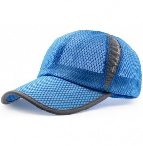 Baseball Caps Unisex Summer Breathable Quick Dry Mesh Baseball Cap Sun Hat - Blue - CH18R84GT0U
