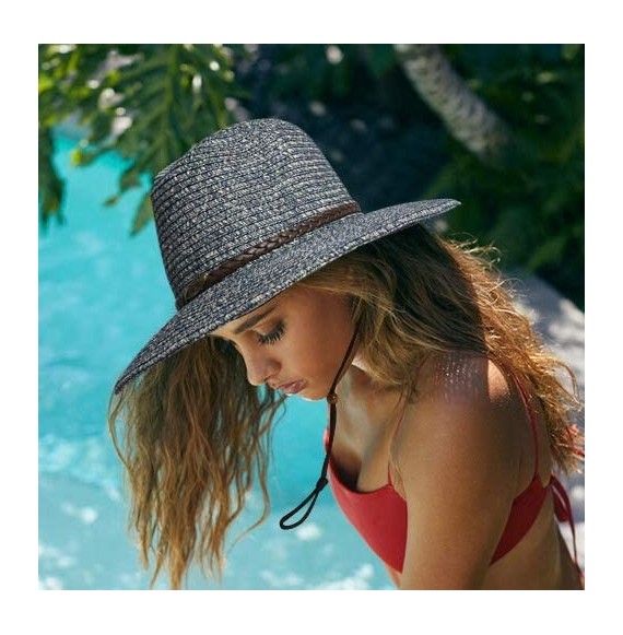 Sun Hats Womens Lanyard Packable Summer Cowboy - Blue - CO196ILECOC