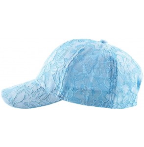 Baseball Caps Plain Flower Lace Baseball Cap Hat for Ladies - Sky - C217X6OH9YU