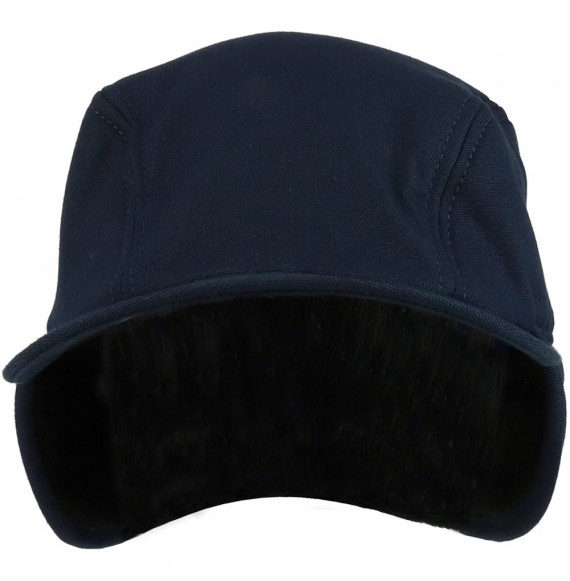 Baseball Caps Men's Duck Work Superior Cotton Winter Ball Cap with Earflap - Navy - CW189TAQOQC