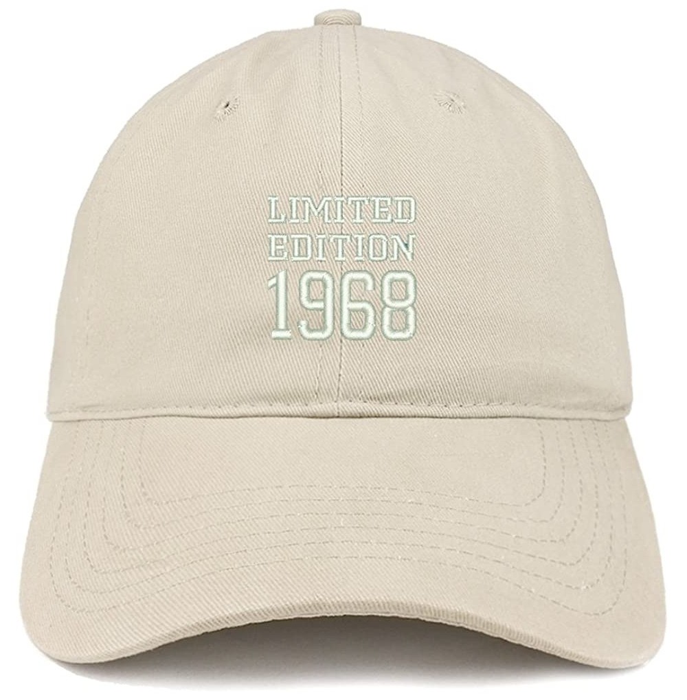 Baseball Caps Limited Edition 1968 Embroidered Birthday Gift Brushed Cotton Cap - Stone - CZ18D9S623R