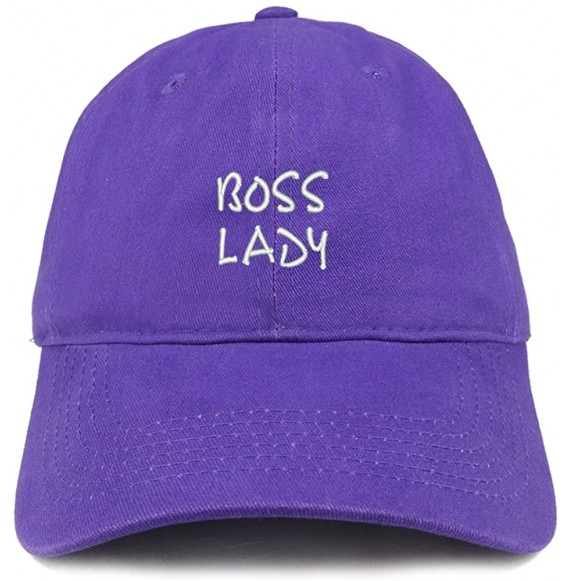 Baseball Caps Boss Lady Embroidered Soft Cotton Dad Hat - Purple - C018EYD98UR