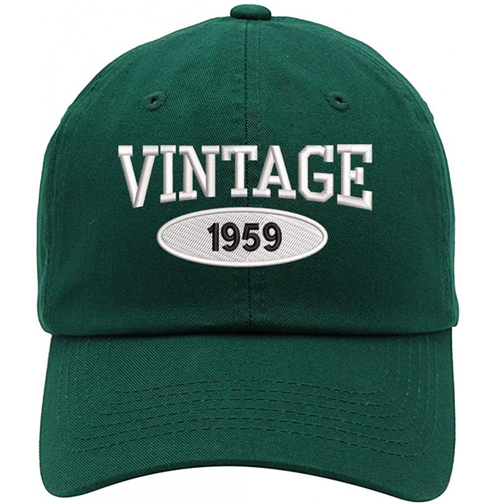 Baseball Caps Vintage 1959 61st Birthday Embroidered Relaxed Fitting Dad Cap - Vc300_forestgreen - C918QGMIGCH