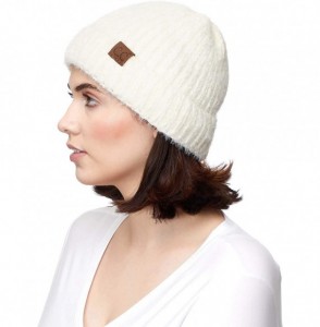 Skullies & Beanies Exclusives Fuzzy Marbled Knit Beanie Hat (HAT-1925) - Ivory-- C218REULXZW