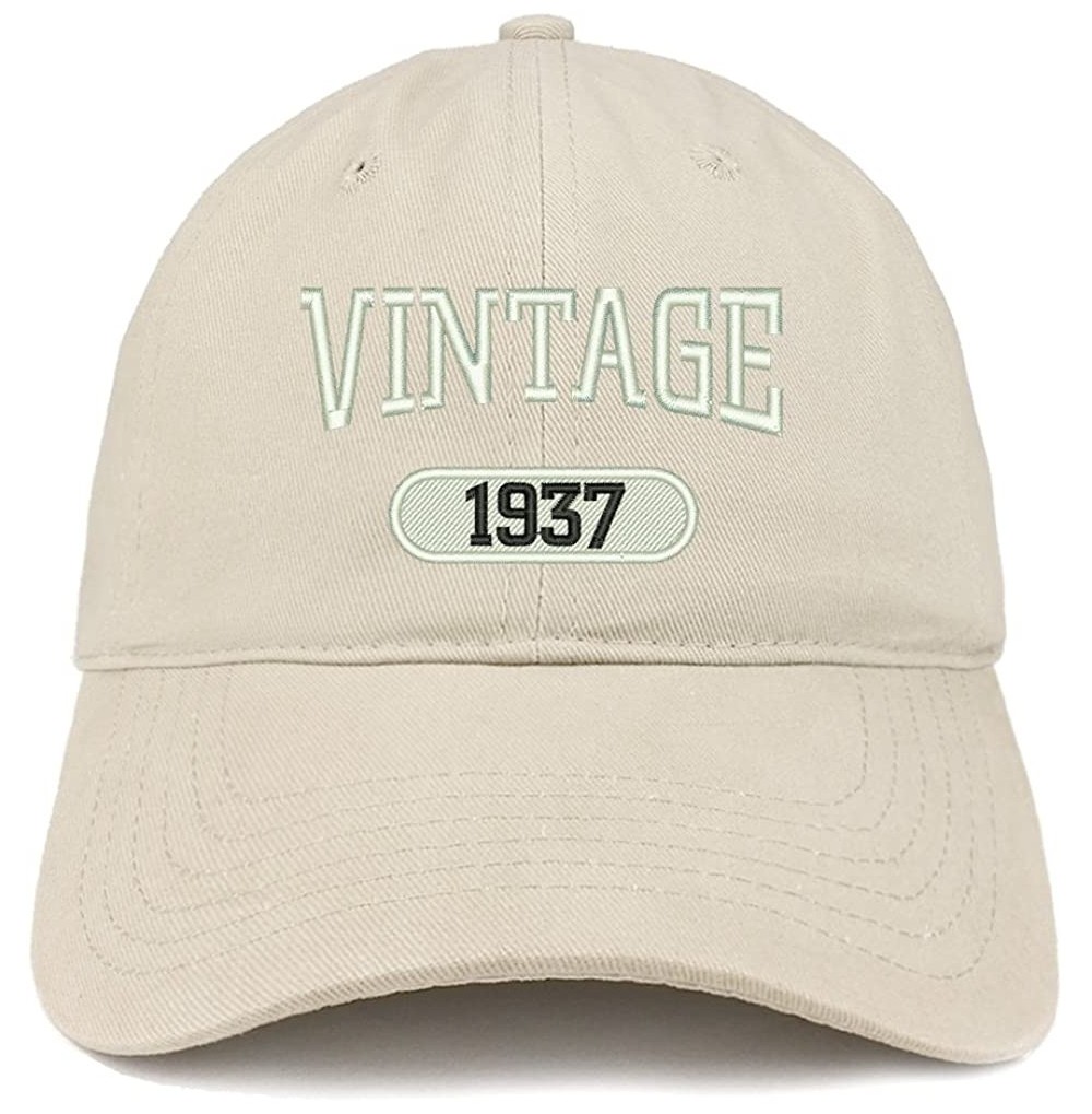 Baseball Caps Vintage 1937 Embroidered 83rd Birthday Relaxed Fitting Cotton Cap - Stone - CN180ZHW45H