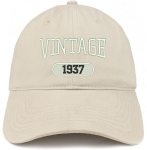 Baseball Caps Vintage 1937 Embroidered 83rd Birthday Relaxed Fitting Cotton Cap - Stone - CN180ZHW45H