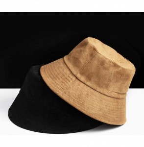 Bucket Hats Reversible Bucket Hats for Women- Trendy Cotton Twill Canvas Leather Sun Fishing Hat Fashion Cap Packable - CF196...