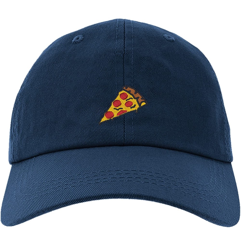 Baseball Caps Cap Pizza Slice Pepperoni Embroidery Stitch Baseball Hat - Navy - CF186XH37HX