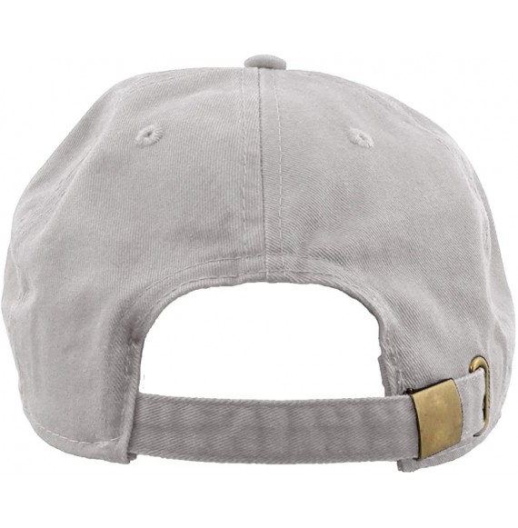 Baseball Caps Baseball Caps Dad Hats 100% Cotton Polo Style Plain Blank Adjustable Size - Grey - C518EZE94XU