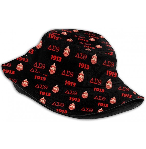 Bucket Hats Delta Sigma Theta Fashion Print Bucket Hat Summer Fisherman Cap for Women - Black2 - CH18WWXK8GO