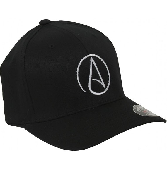 Baseball Caps Atheist Centered Symbol Flexfit Baseball Hat - Black - CM11H5MZH6F