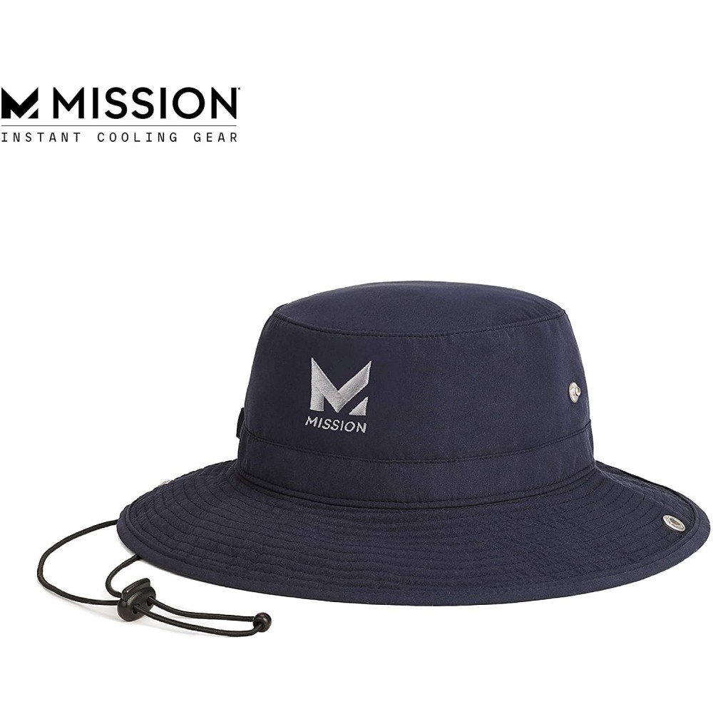 Sun Hats Cooling Bucket Hat- UPF 50- 3" Wide Brim- Cools When Wet - Navy - CL18KXRTCN7
