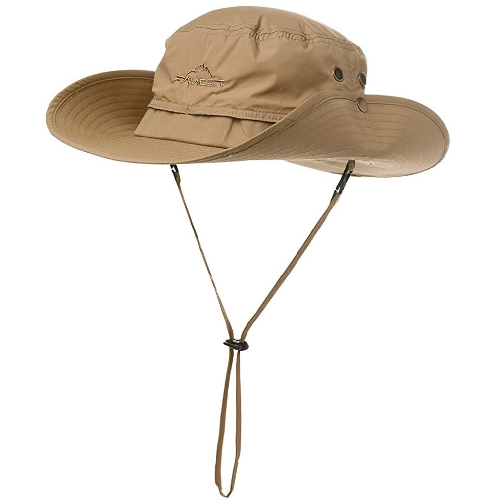 Sun Hats FANCET Fishing Sun Hat Wide Brim for Men Women Nylon Foldable Packable - 00702_khaki Beige - CQ18RR5OGH3